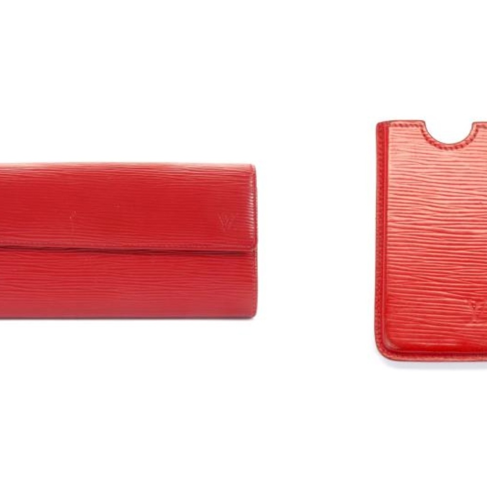 Louis Vuitton Carmin (Red) Epi Sarah Wallet